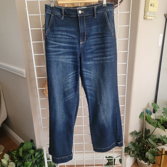 Kancan Wide Leg Trouser Dark Wash - Picture 1 of 8